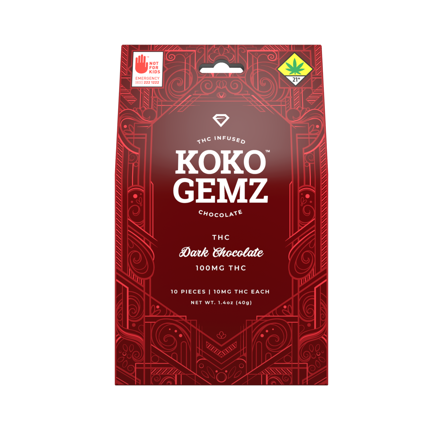 Koko Gemz Cookies N' Cream 10pk 100mg Koko Gemz - Uncle Ike's