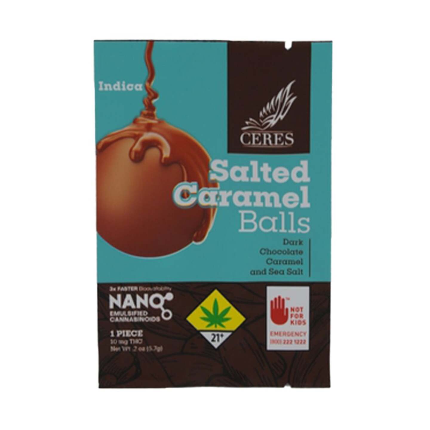 まるまるこ Ceres Chocoballs Dark Chocolate Sea Salt Caramel Indica 10mg (I