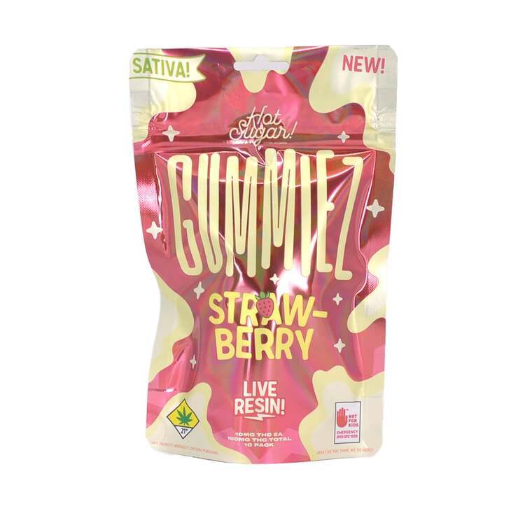 Hot Sugar Live Resin Gummiez Strawberry 100mg 10pk (S) Hot Sugar