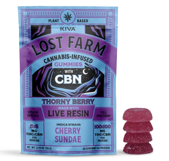 Kiva Lost Farm Cherry Sundae x Thornyberry (1:1 THC:CBN) Gummies