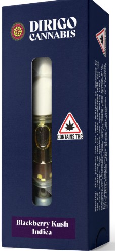 Dirigo Cannabis Blackberry Kush Distillate Disposable Vape Cartridge 2g - Cannabis Dispensary in ME Dirigo Cannabis Blackberry Kush Distillate Disposable Vape Cartridge 2g - Cannabis Dispensary in ME