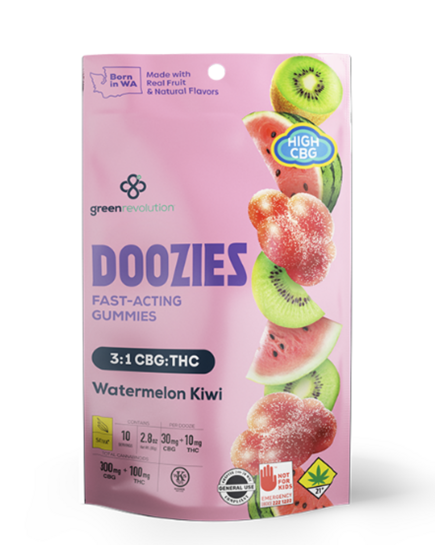 Doozies 3:1 400mg Watermelon Kiwi Soft Candies Doozies 3:1 CBG