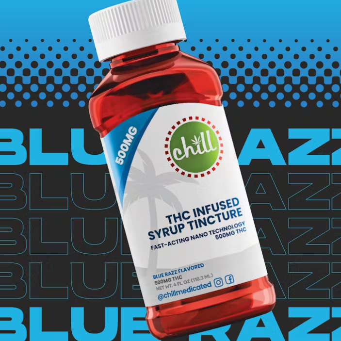 Chill Medicated Chill Medicated - Blue Razz | 500mg THC Syrup