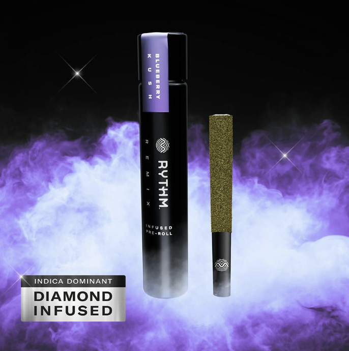 rythm vape disposable Blueberry Kush (I) 1g Infused Pre-Roll | Rythm Type:Corex 2.0  0.4 Ohm Mesh Pod (3ml) 600 Puffs Kits Voopoo Argus Top Fill