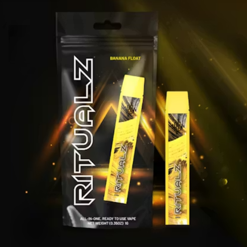1 gram disposable vape Ritualz Ritualz - Banana Float - - g Flavor:Tobacco Mint group flavour-Shortfill Fifty bar made in