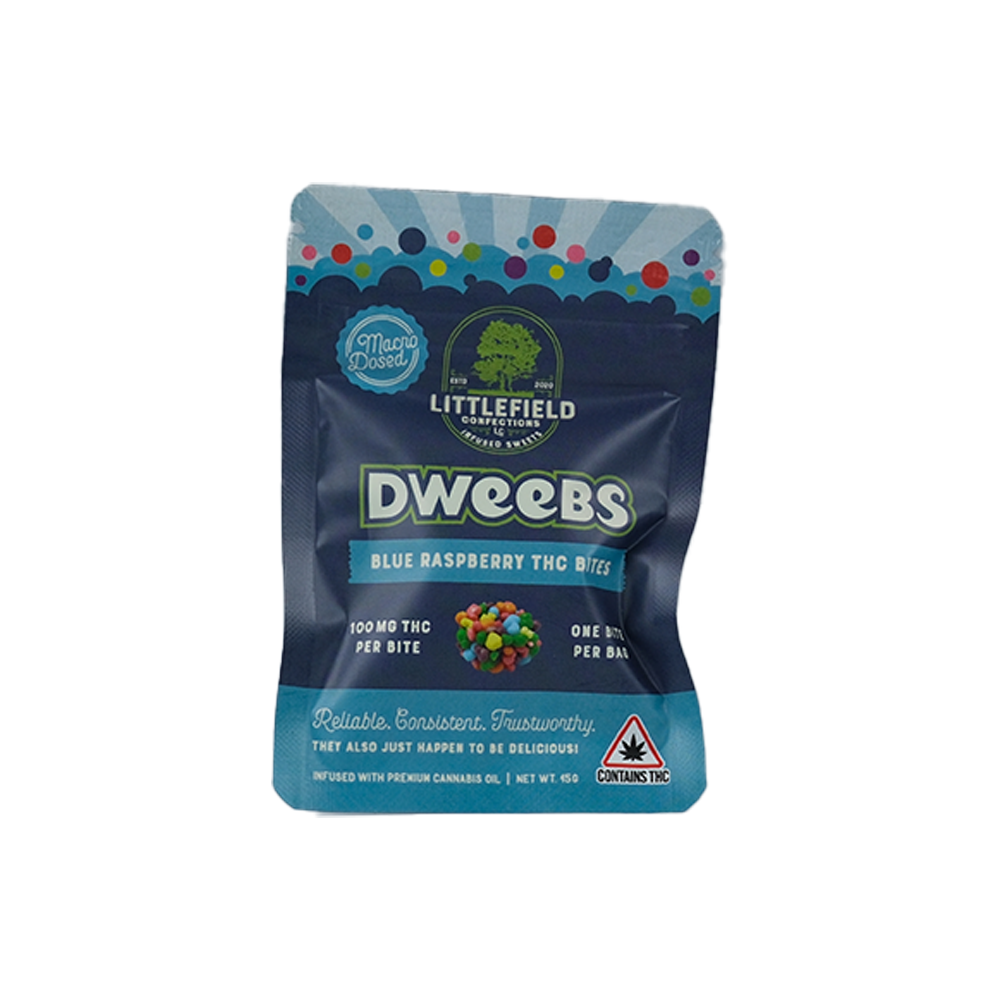 Littlefield Confection Blue Raspberry Dweebs - 100mg - Green Truck