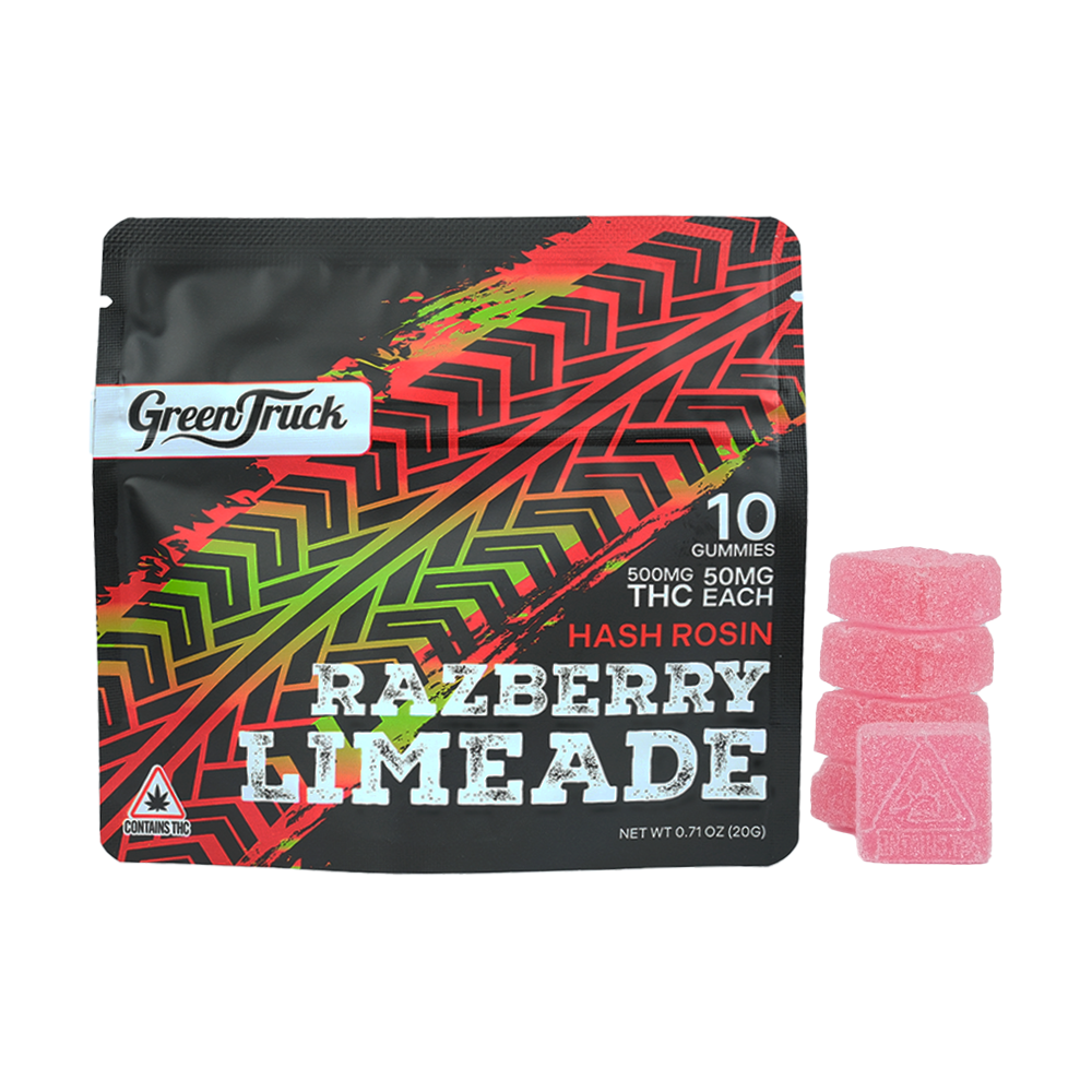 Green Truck Razberry Limeade Hash Rosin Gummies - 500mg - Green