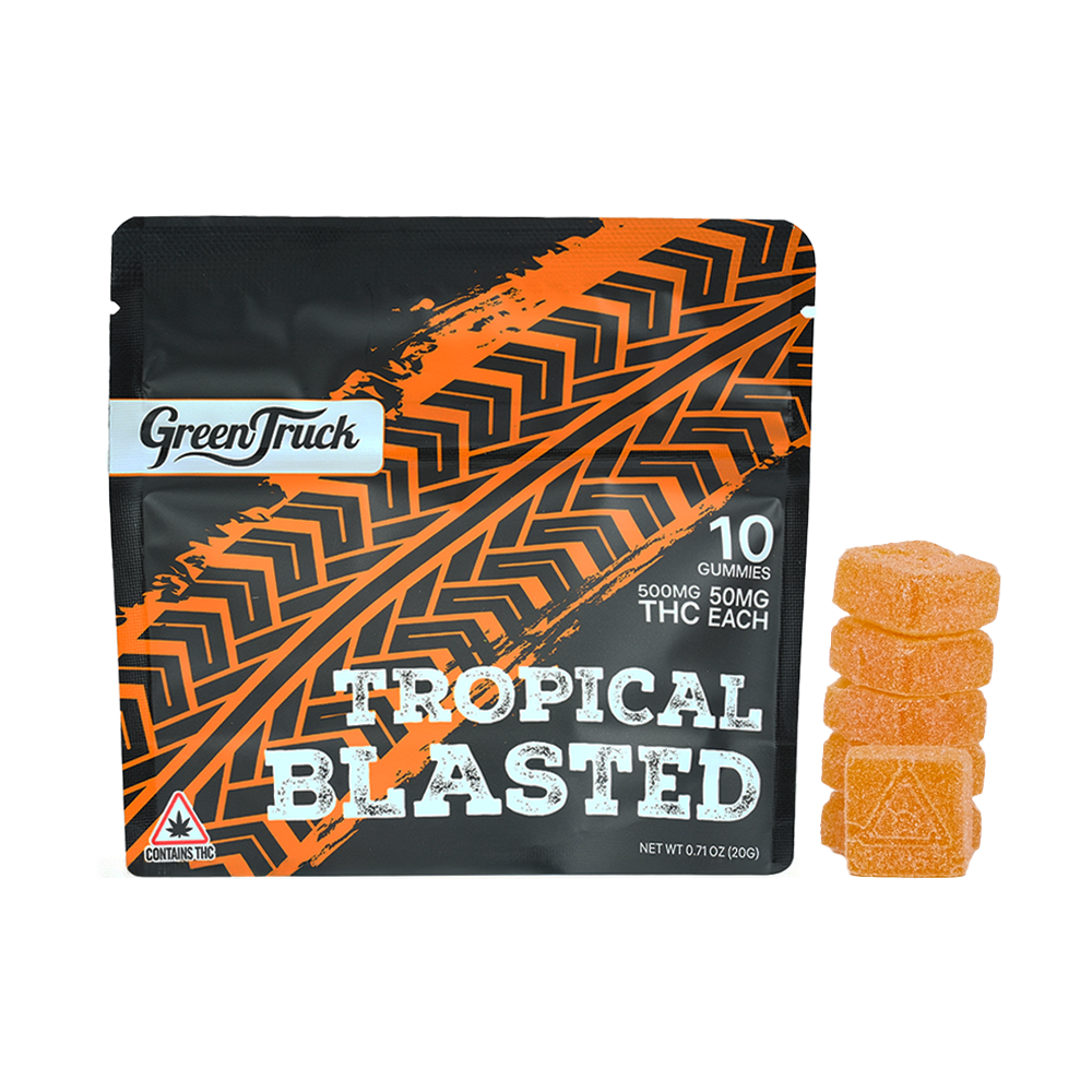Green Truck Tropical Blasted Gummies - 500mg - Green Truck Farms