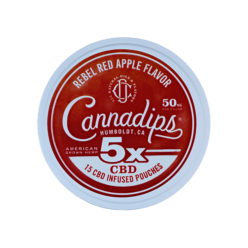 Cannadips CBD Pouches: Rebel Red Apple - 50 mg - Green Truck Farms