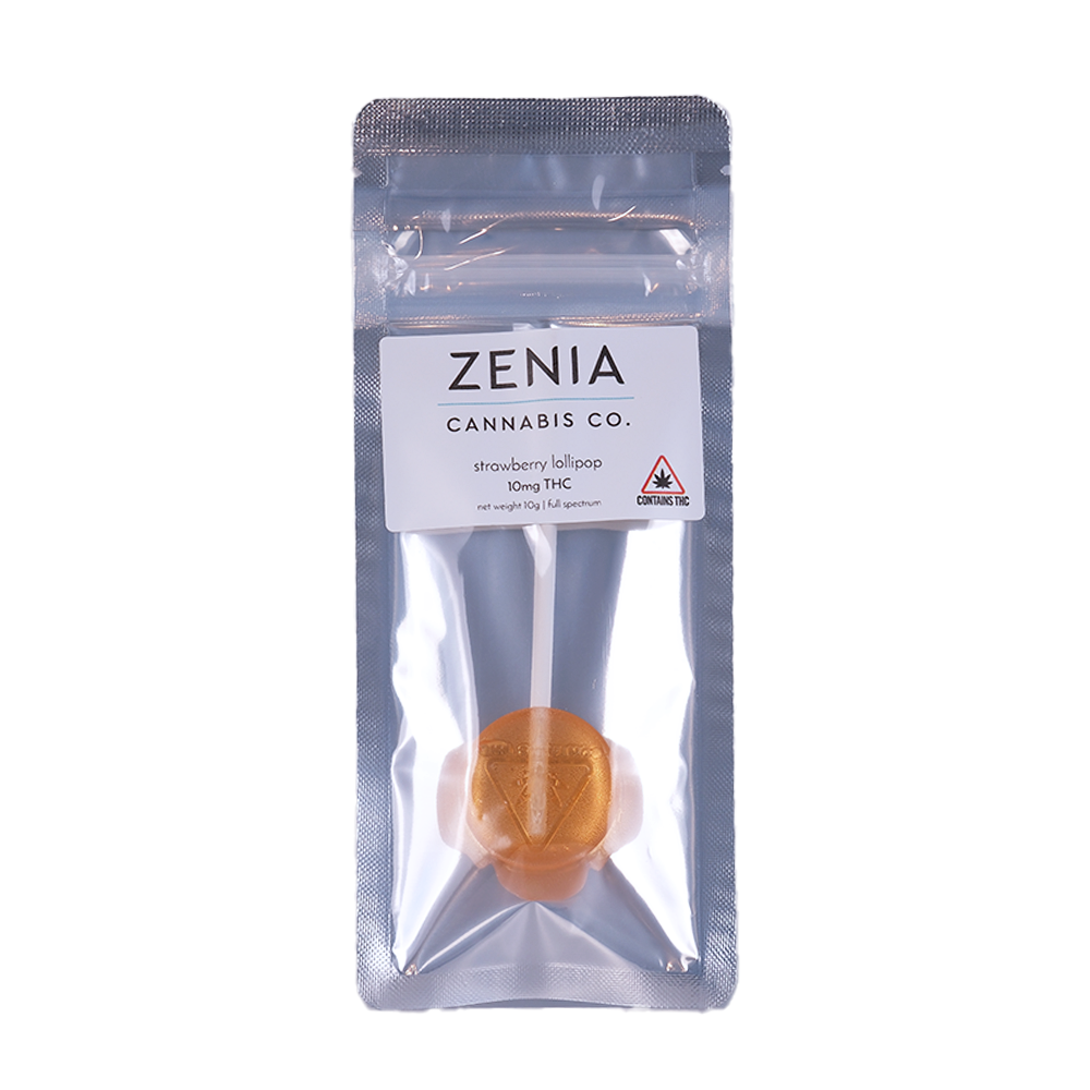 Zenia Full Spectrum Strawberry Lollipop - 10mg - Green Truck Farms