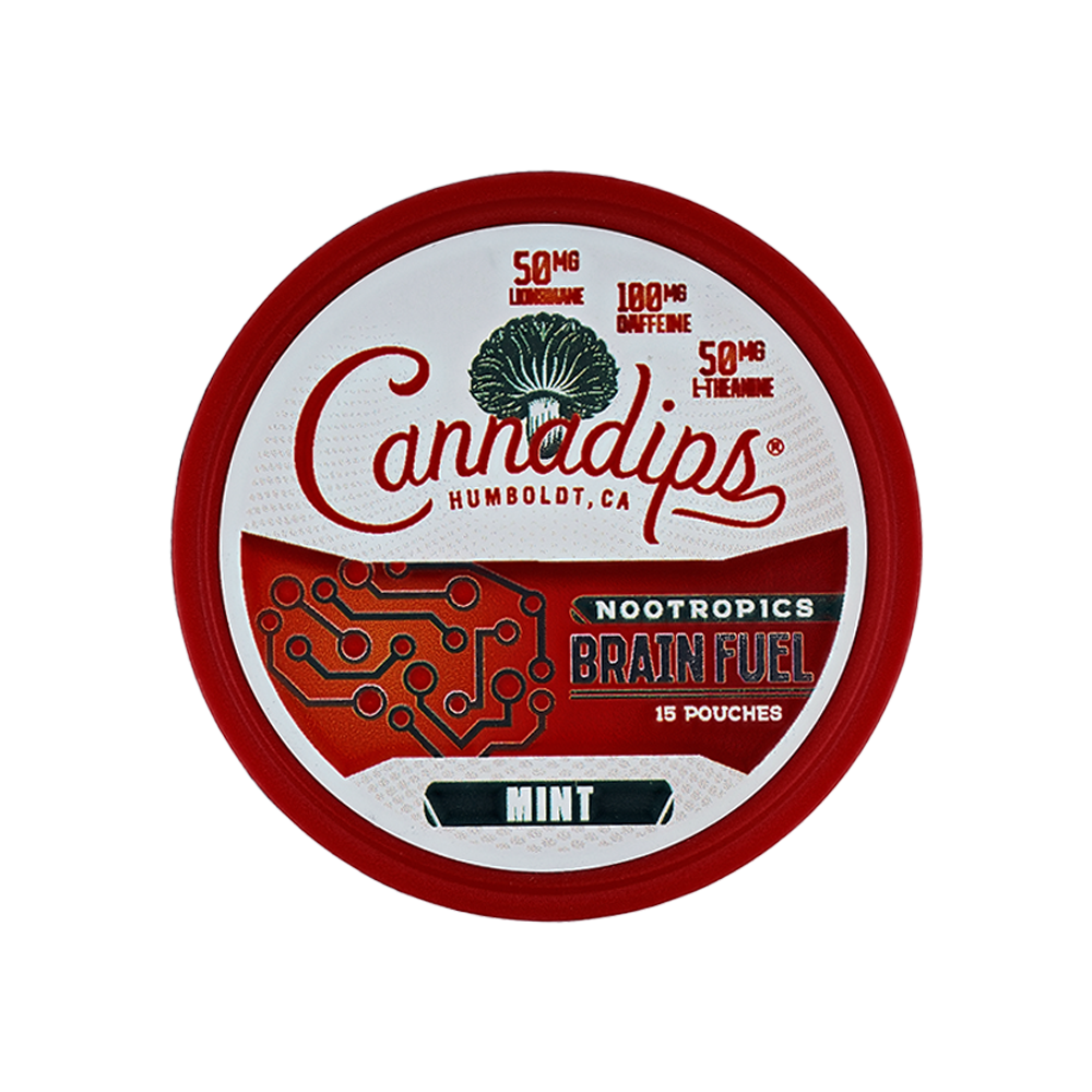 Cannadips Caffeine Brain Fuel Pouches: Tropical - 1500mg - Green
