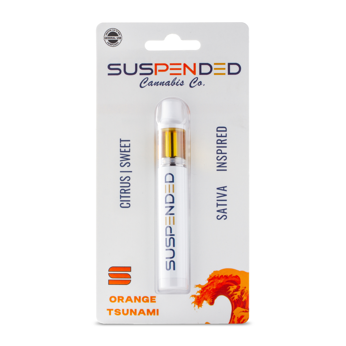 Suspended Disposables 1g Orange Tsunami Cartridge Suspended Brands  Disposable - Craft Cannabis Dispensary WA