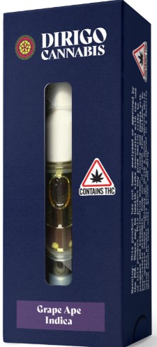Dirigo Cannabis Grape Ape Distillate Vape Cartridge 1g - Cannabis  Dispensary in ME