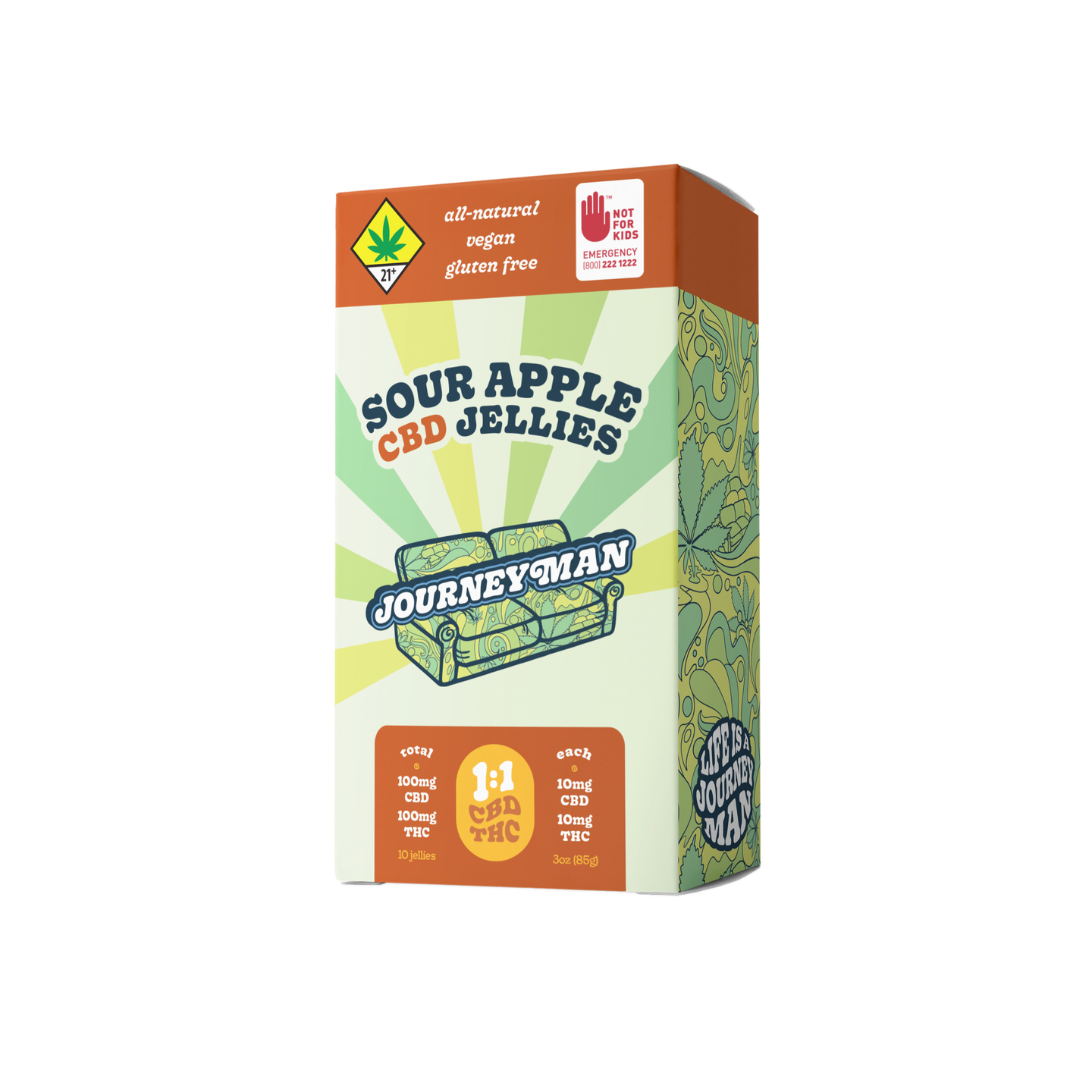 Journeyman Sour Apple 1:1 CBD - 100mg - Gummies - Journeyman