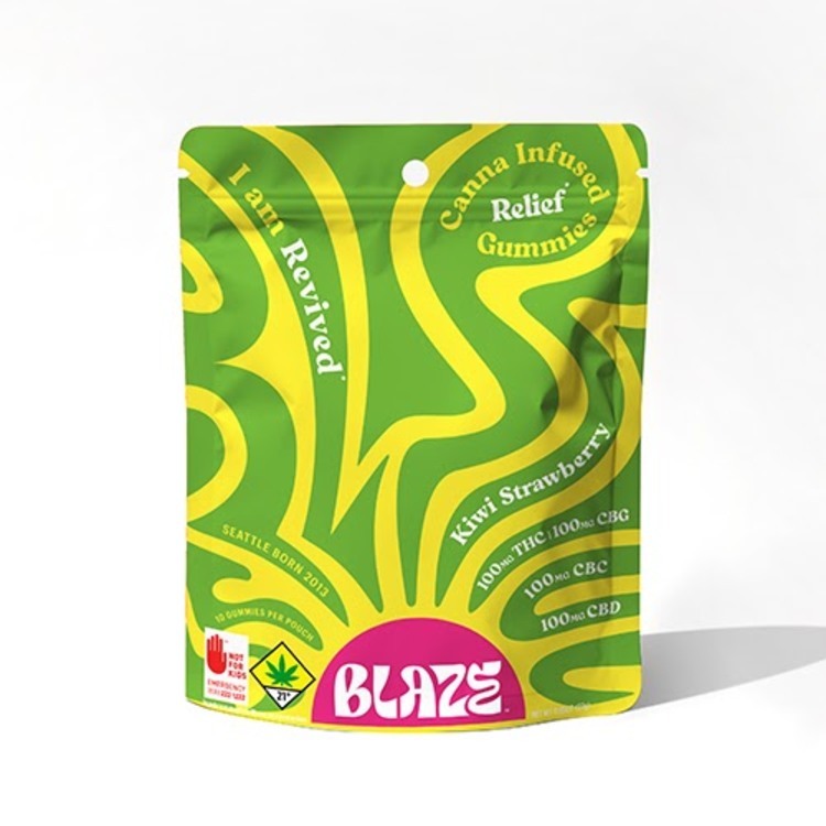 Blaze Kiwi Strawberry 1:1:1:1 CBG:CBC:CBD:THC - Gummies - Blaze