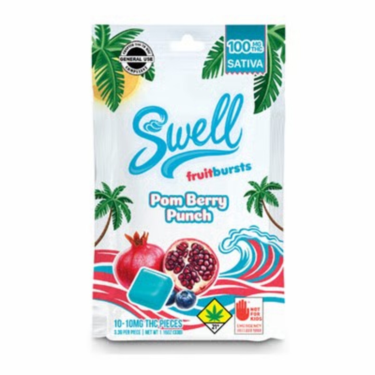 Swell POM Berry Punch - 100mg - Sativa - Fruit Bursts - Swell