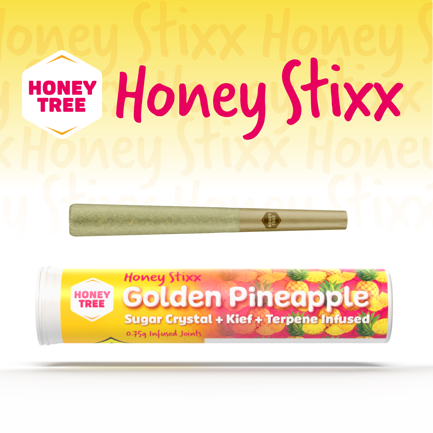 Honey Stixx Golden Pineapple - .75g - Flavored Infused Preroll - Honey  Stixx