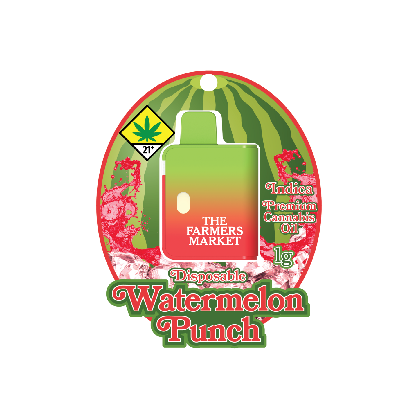 The Farmers Market Watermelon Punch - 1g - All-In-One Vape - Flavored - The  Farmers Market - Floyd's Cannabis Dispensary in WA