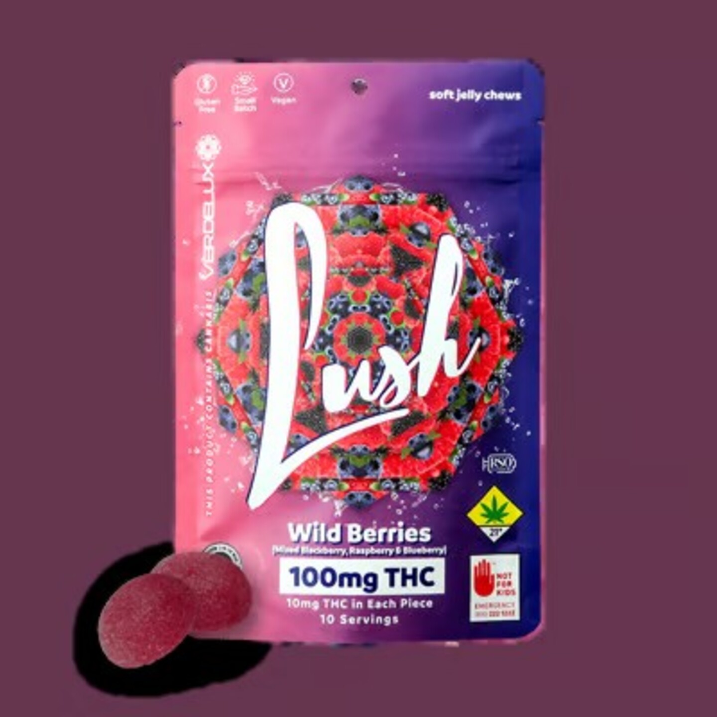 LUSH レコード　10inch Lush Ginger Peach 1:1 - 100THC 100CBD - Gummies - Lush - Floyd's