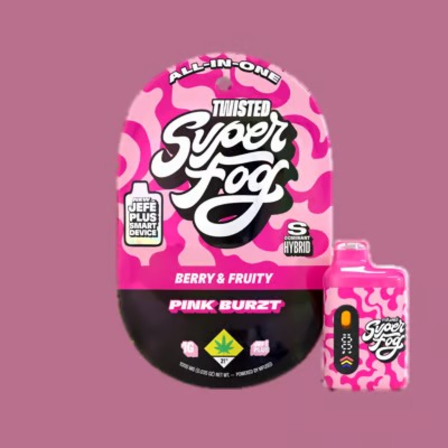 Super Fog Pink Burzt - 1g - All In One Vape - SF TWISTED - Mfused