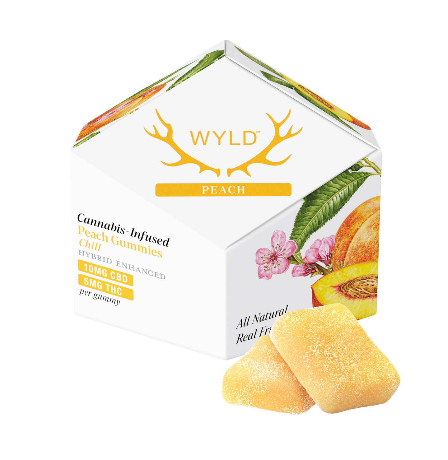 Wyld Peach 2:1 - 100CBD 50THC - Hybrid Chill - Gummies - Wyld