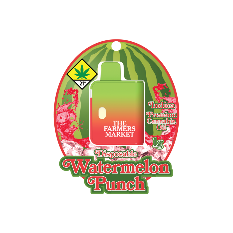 The Farmers Market Watermelon Punch - 1g - All-In-One Vape - Flavored - The  Farmers Market