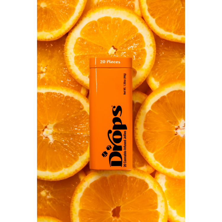 Drops Orange/Sunset Sherbet - 100mg - Hash Rosin Gummies - Drops