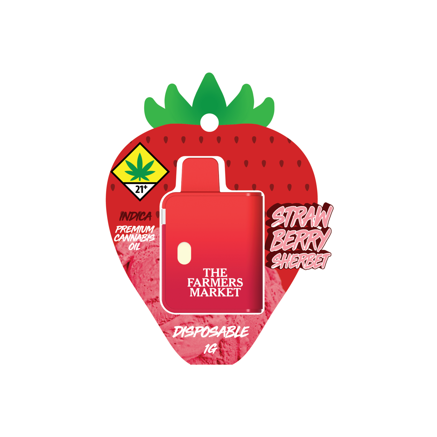 The Farmers Market Strawberry Sherbet - 1g - All In One Vape - The Farmers  Market - Floyd's Cannabis Dispensary in WA