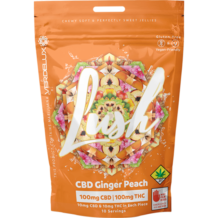 Lush Ginger Peach 1:1 - 100THC 100CBD - Gummies - Lush - Floyd's