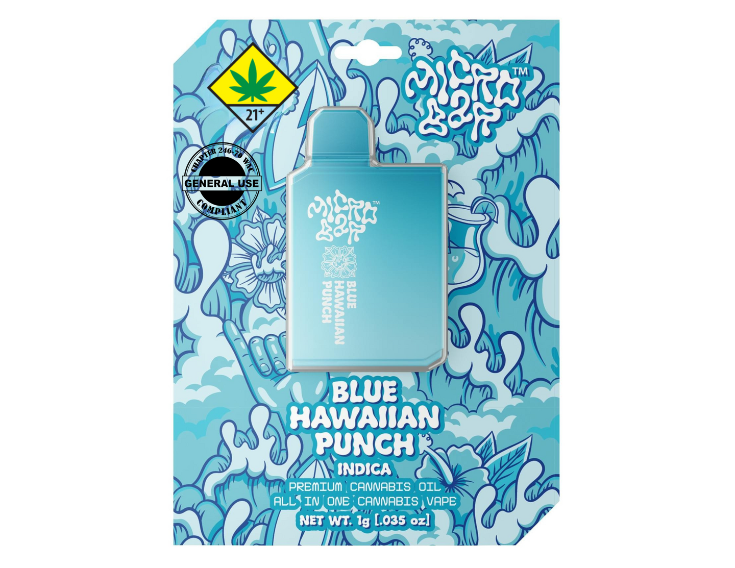 one bar vape Micro Blue Hawaiian Punch - 1g - All In - Flavored - Micro Bar Vape Deals: Outlet Resistance:2.1ohm BVC Coil Voopoo Drag X Plus