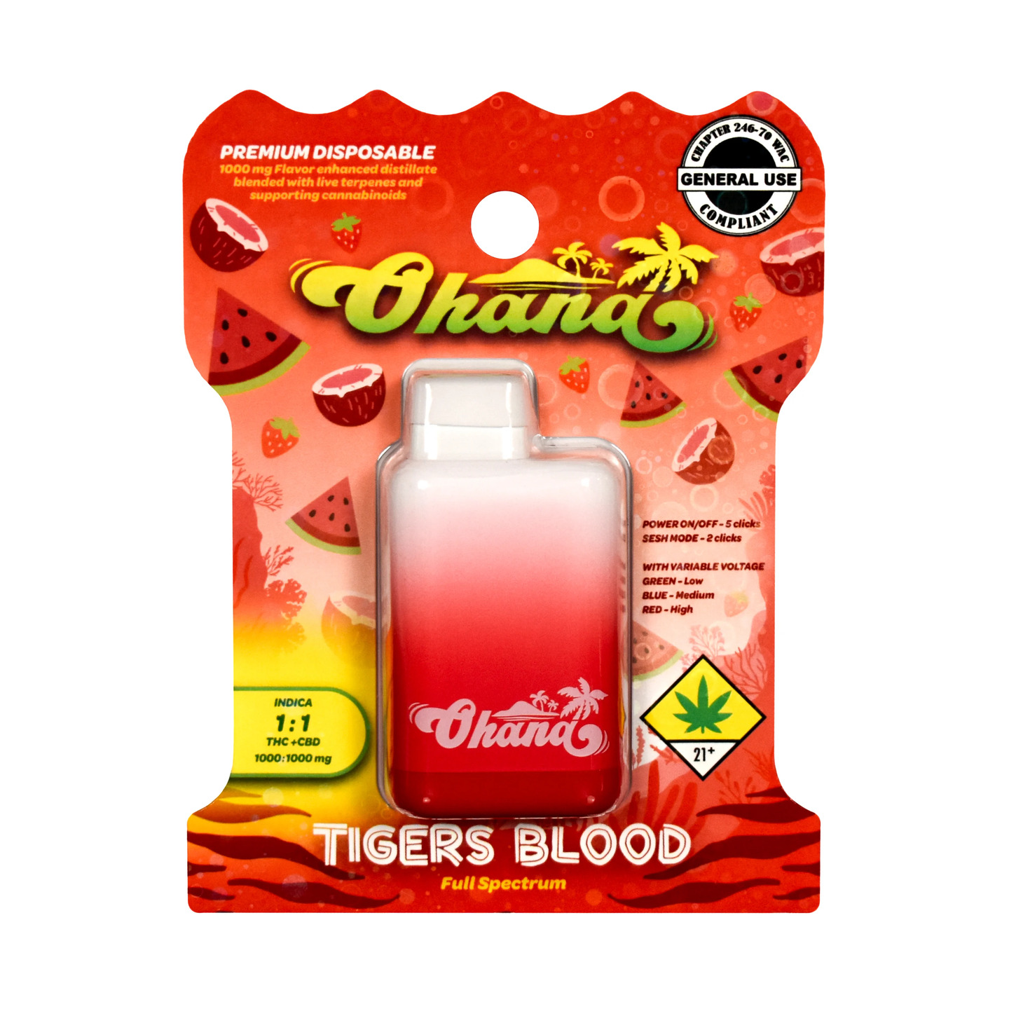 Floyd's Cannabis: Mount Vernon Tigers Blood 1:1 - 1g - All In One Vape - Full Spectrum - Ohana - Floyd's Cannabis Dispensary in WA Floyd's Cannabis: Mount Vernon Tigers Blood 1:1 - 1g - All In One Vape - Full Spectrum - Ohana - Floyd's Cannabis Dispensary in WA