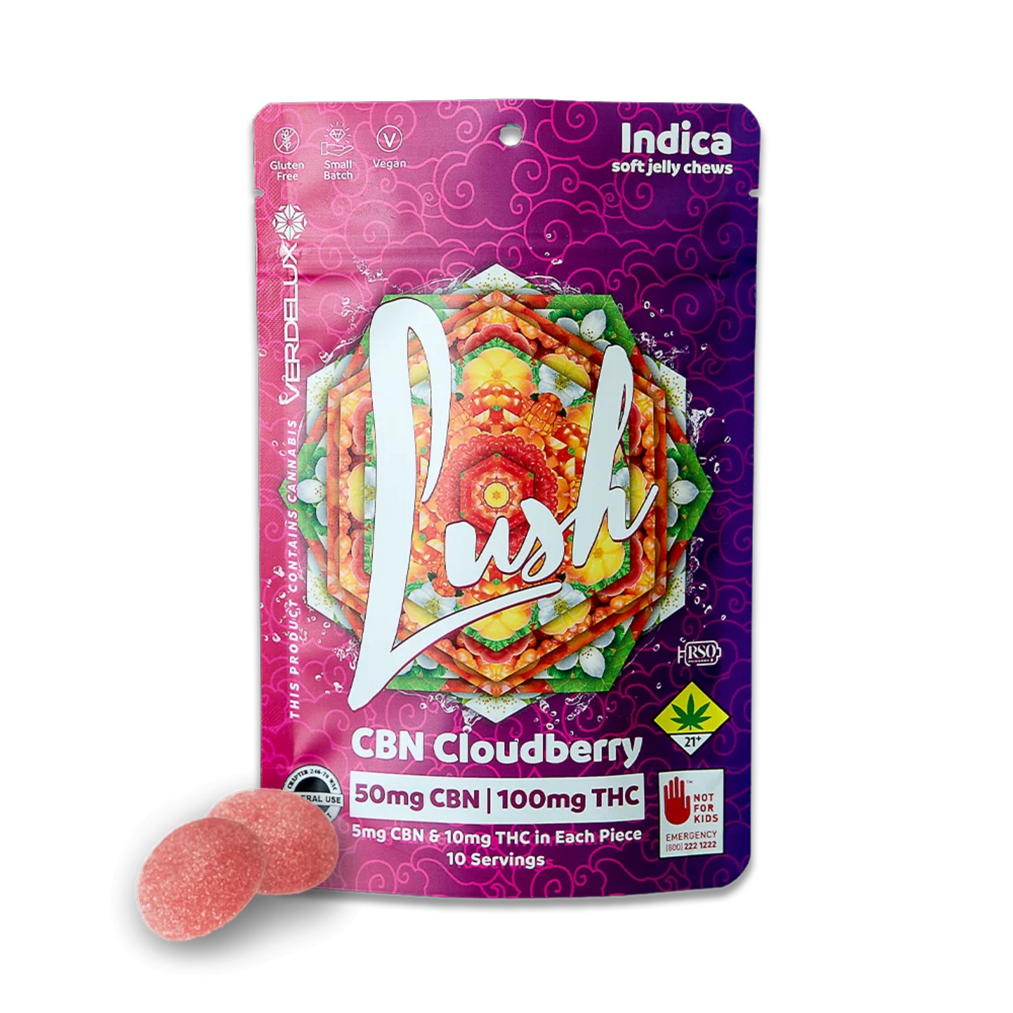 LUSH レコード　10inch Lush Ginger Peach 1:1 - 100THC 100CBD - Gummies - Lush - Floyd's
