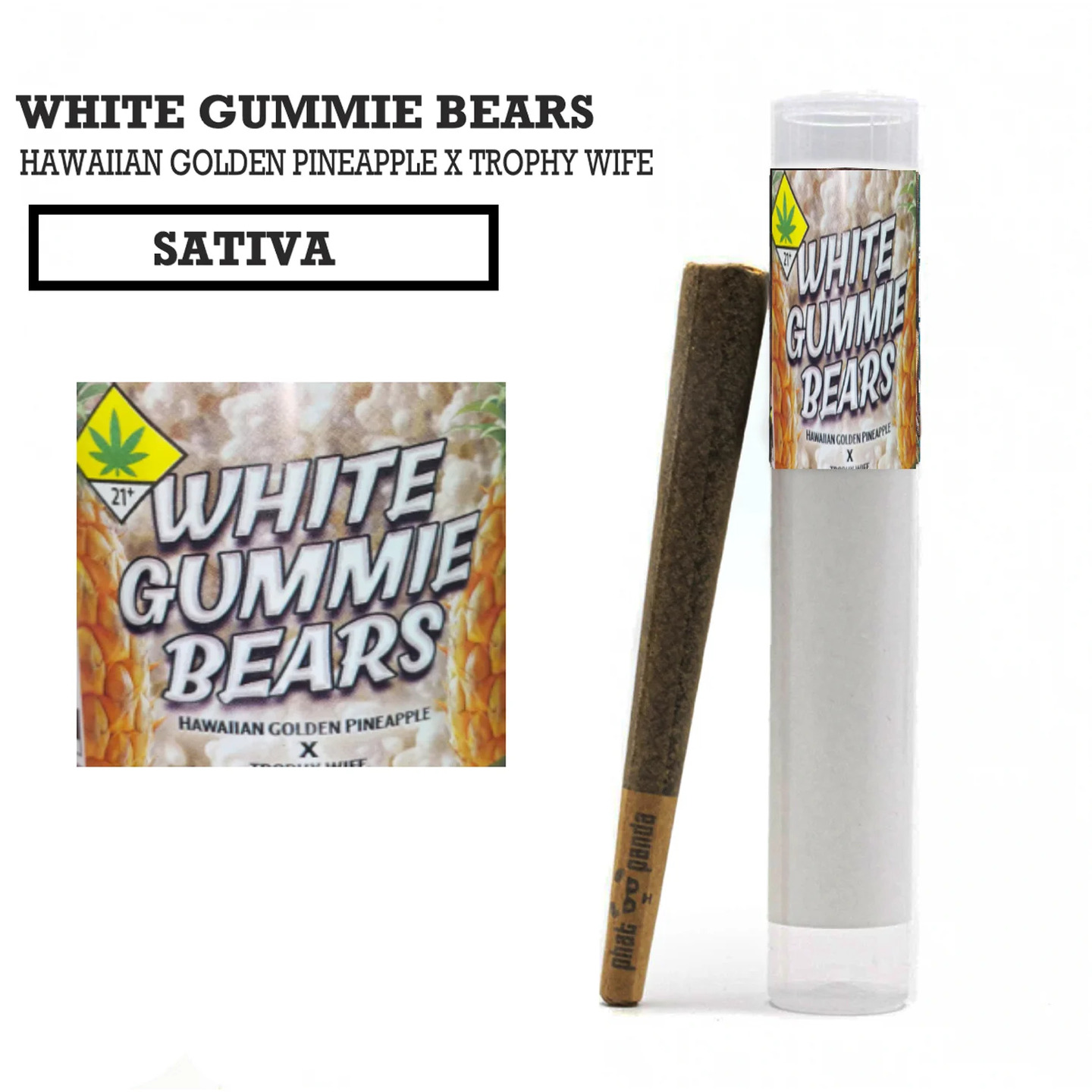 Phat Panda White Gummie Bears - 1g - Preroll - Phat Panda