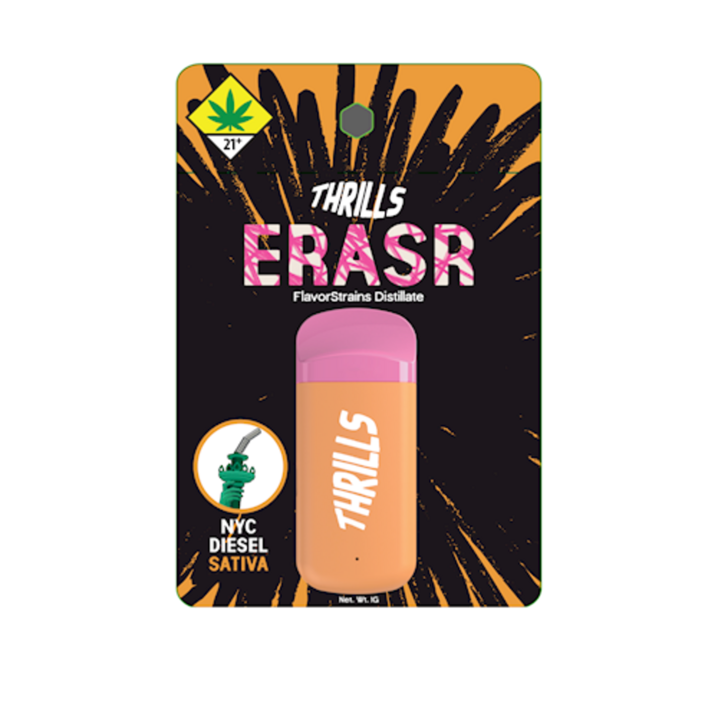 thrills disposable vape Tropical Zkittlez + Lime Sorbet - 2x1g - All-In-One - ERASR - Thrills Size:Half Gram - Apple Fritter SWFT Mod Rechargeable Vape pill: 50% VG | bg=#e4f7ee | text=#5e6260 | bd=#c7d8d0