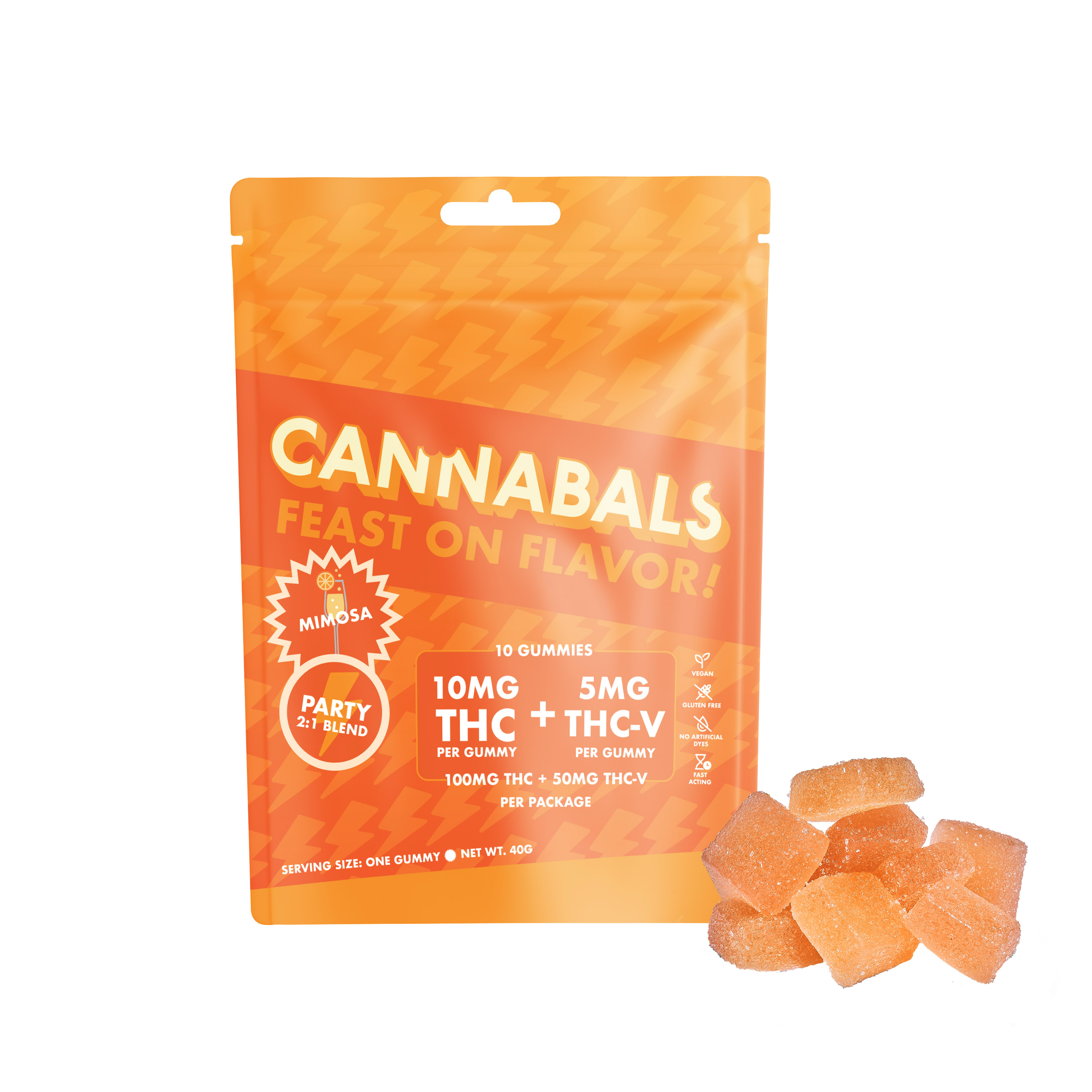 Cannabals Cannabals - Mimosa (PARTY) - 2:1 THC:THCV Gummies 10pk