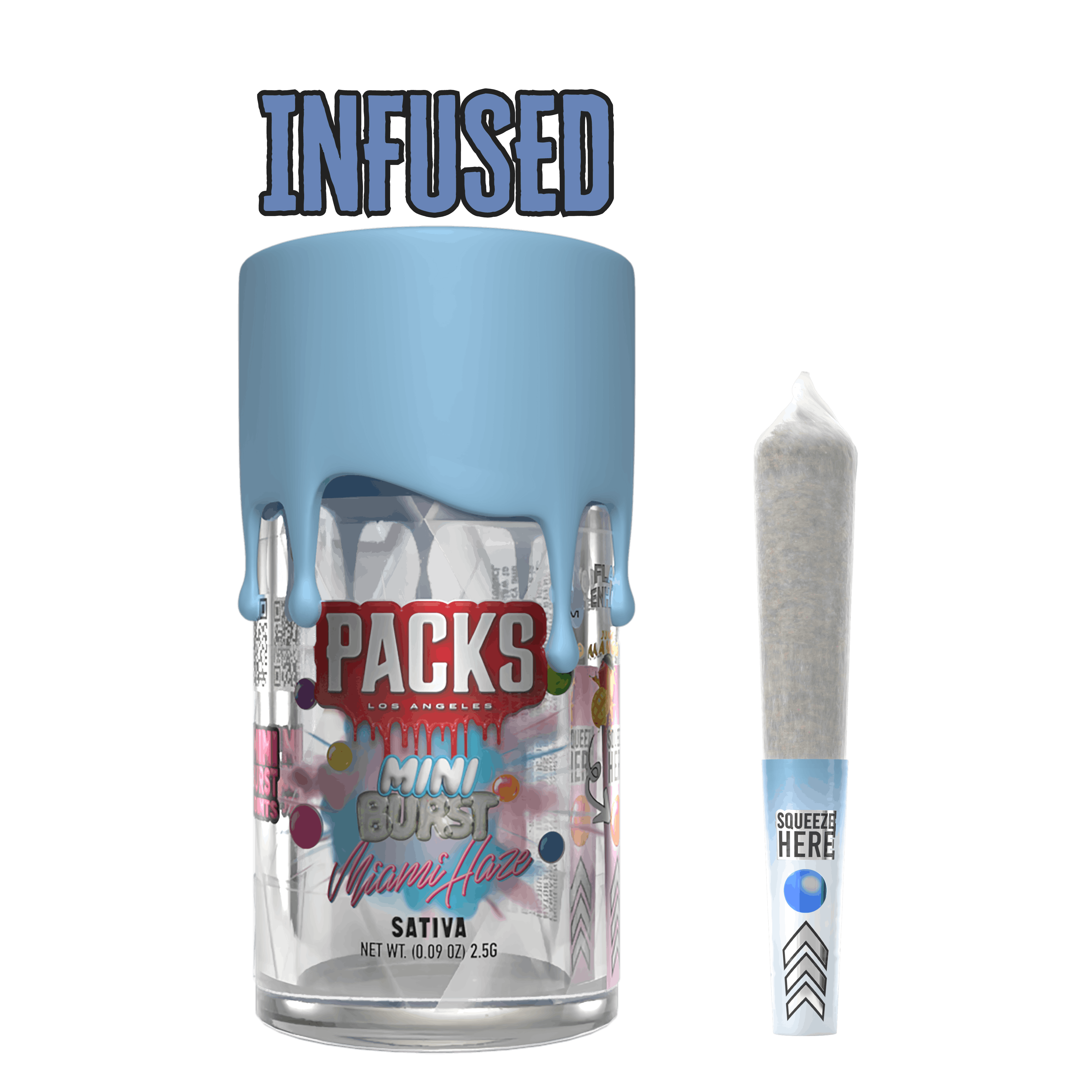 Packs Packs - Miami Haze - Mini Burst Pre-roll 5pk - 2.5g - Frass