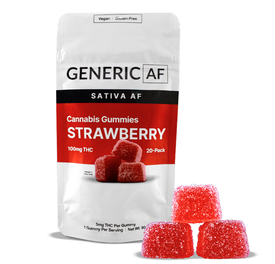 Generic AF Generic AF - Strawberry - Gummy - 20pk - 100mg - Frass