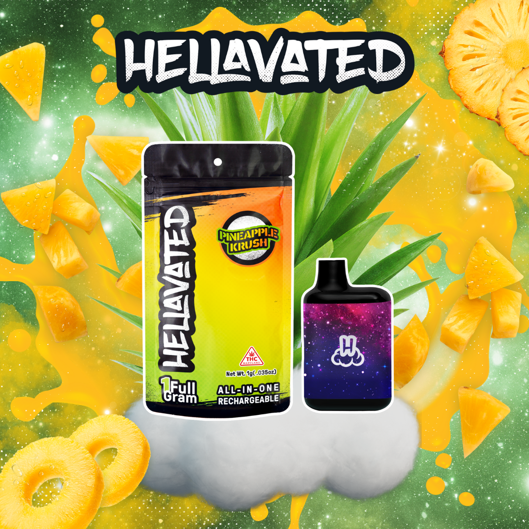 Hellavated 1g Pineapple Krush (Disposable Distillate Vape) | Hellavated