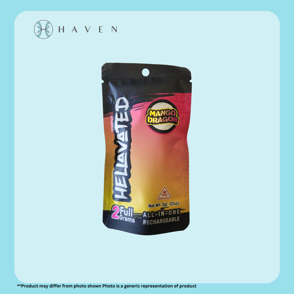 Hellavated 2g Mango Dragon (Disposable Pen) | Hellavated - Haven Hellavated 2g Mango Dragon (Disposable Pen) | Hellavated - Haven
