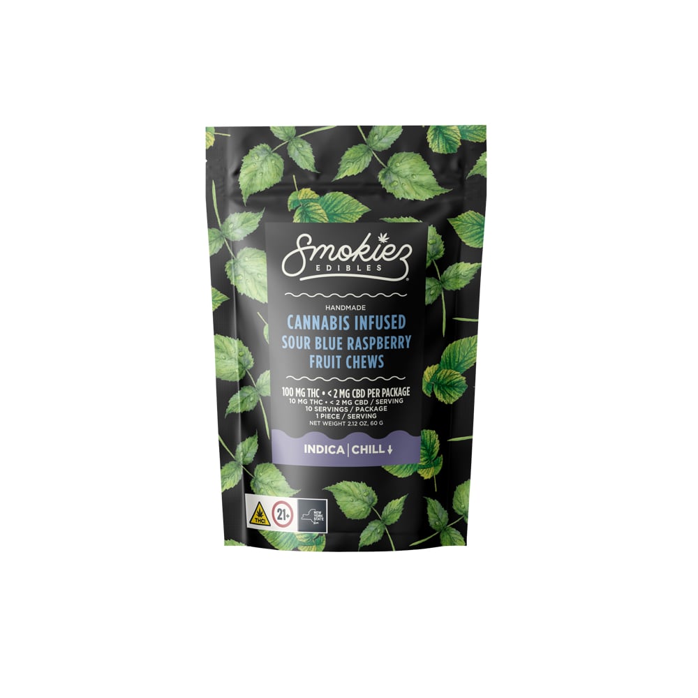 Smokiez Sour Blue Raspberry - Indica [10pk] (100mg) - FlynnStoned