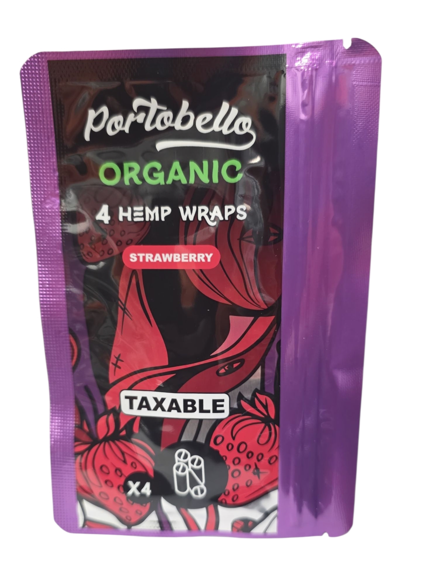 Portobello Strawberry - 4 Hemp Wraps - Portobello - Dazed Cannabis