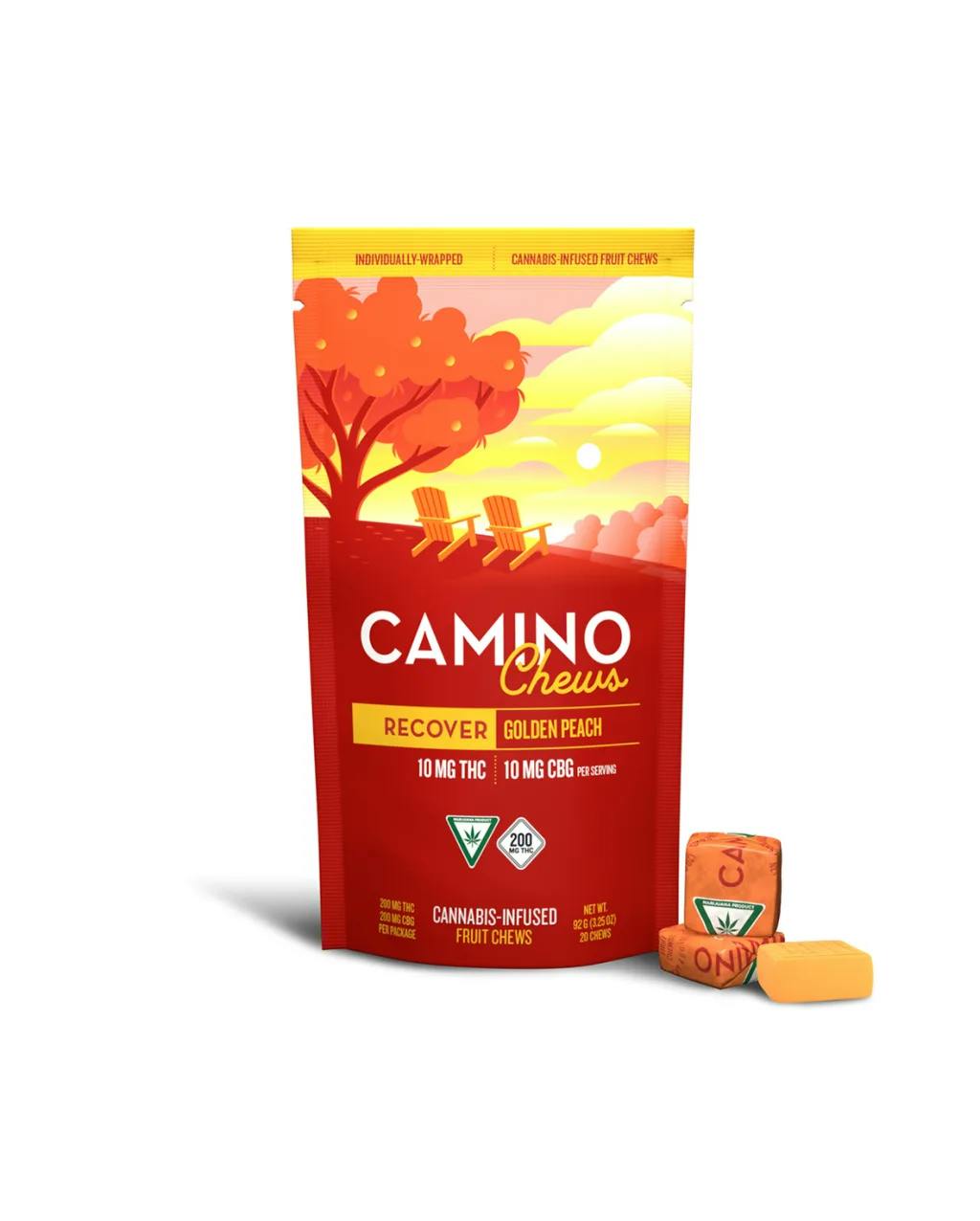 Camino Camino | Golden Peach | Gummy Chews | 10mg:10mg THC:CBG