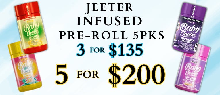 Jeeter 5pks | 3 for $135 | 5 for $200