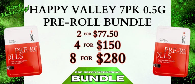 Happy Valley 7pk of 0.5g Pre-Rolls Bundle