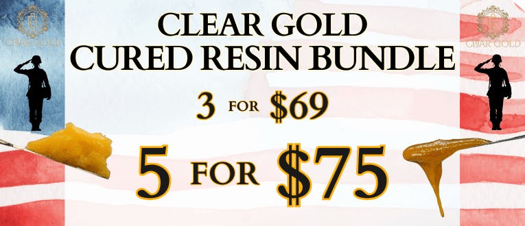 Clear Gold Cured Resin Bundle