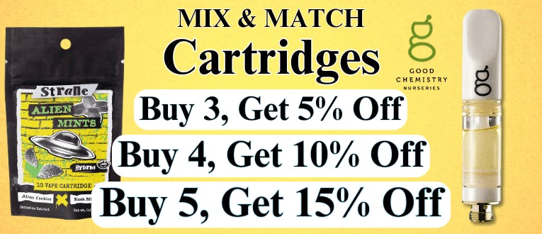 Cartridges | 3 for 5% OFF | 4 for 10% OFF | 5 for 15% OFF