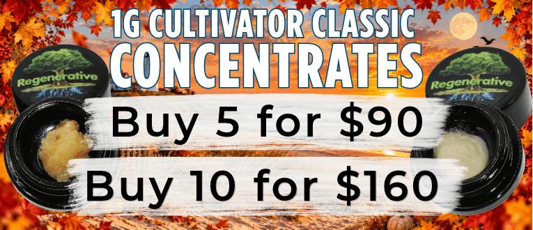 Cultivators Classic | 1g Concentrates | 5 for $90 | 10 for $160